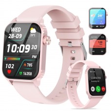 TRAUSI Smart Watches for Women Men, 1.83 inches HD Smartwatch with 120 Sports Modes, Heart Rate/Sleep Monitor, IP67 Waterproof, Bluetooth Call & Music Control for iPhone/Android (Pink)